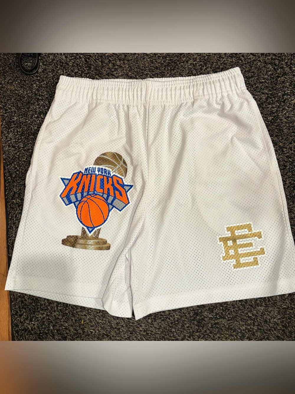 Eric Emanuel Knicks NBA Champions White Shorts Finals Champs Large 💯 AUTHENTIC